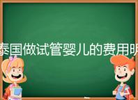 泰國做試管嬰兒的費用明細公開,一次大概花20萬左右